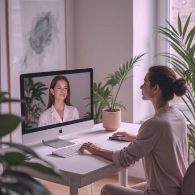 Reiki practitioner providing online distance Reiki session