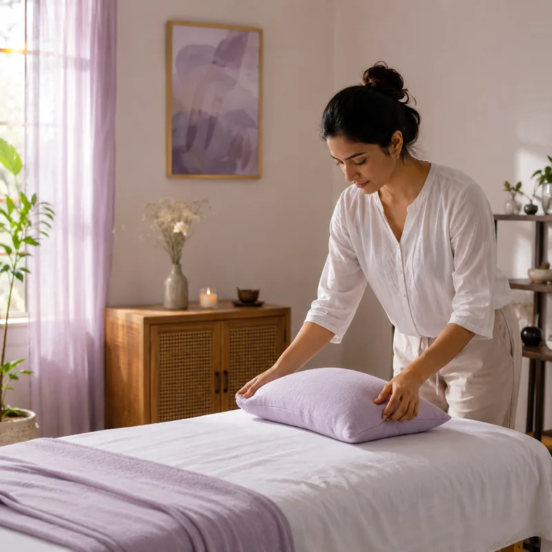 Reiki session space being prepared with care before a session